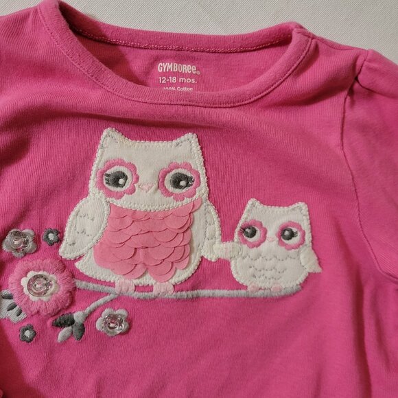 Gymboree Bright Owl 12-18 month Outlet leggings NWT, retail top used set. - Picture 5 of 5